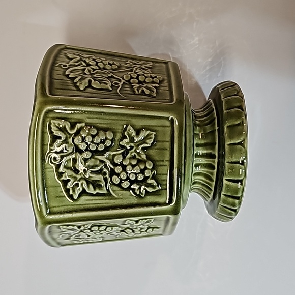 Vintage Ceramic Japan Grapes Leaves Grapevine Indoor Hexagon Pedestal Planter - Picture 2 of 10